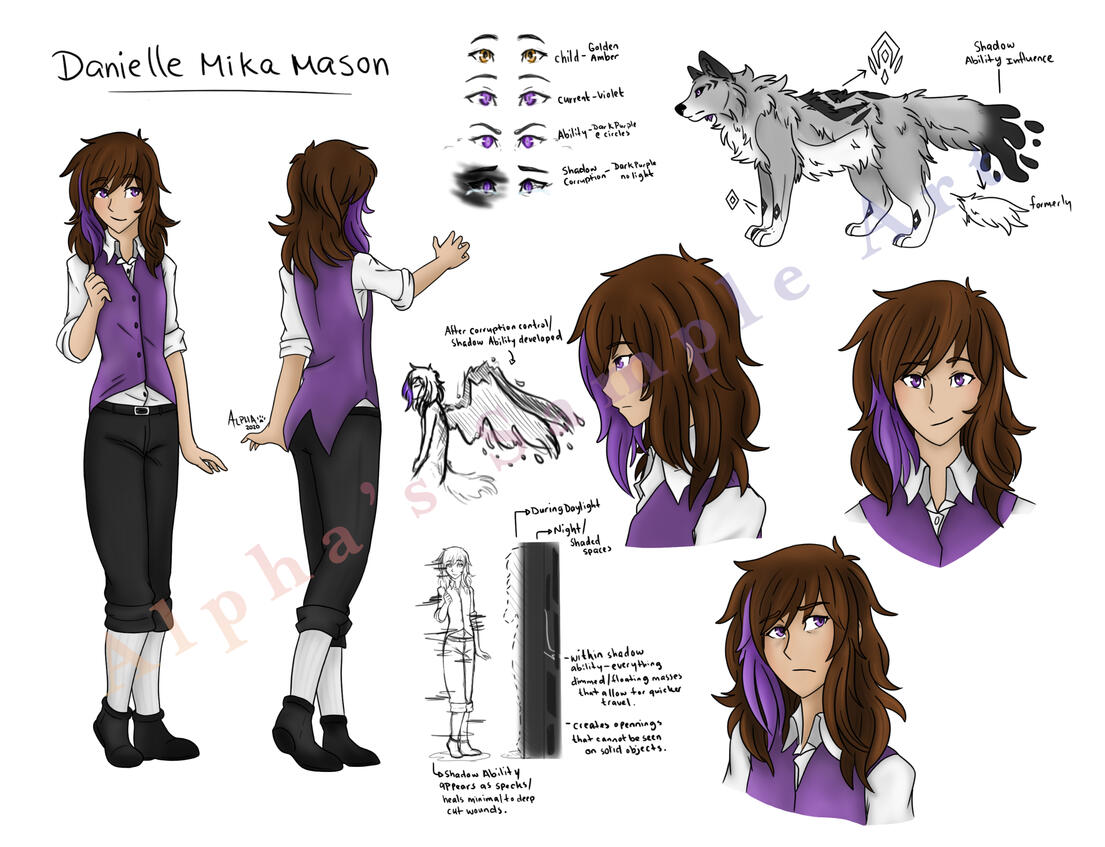 Character Ref Sheet + 3 Expressions + Additional Character Ref