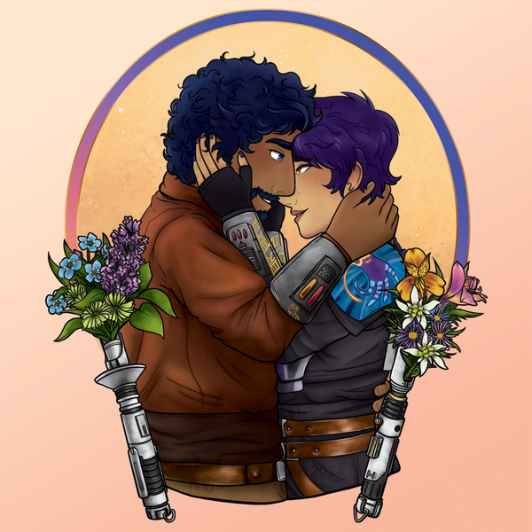 Bust Shaded + Extra Character, Simple Shape Background