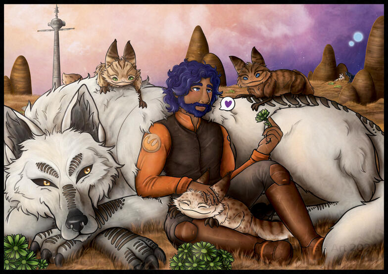 Star Wars Ahsoka: Ezra Bridger with Loth-cats and a Loth-wolf; Son of Lothal